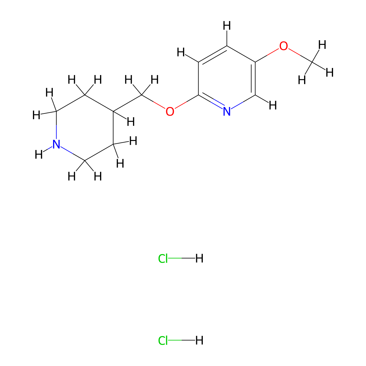 5-Methoxy-2-[(piperidin-4-yl)methoxy]pyridine dihydrochloride molecular structure, CAS 2680615-96-5