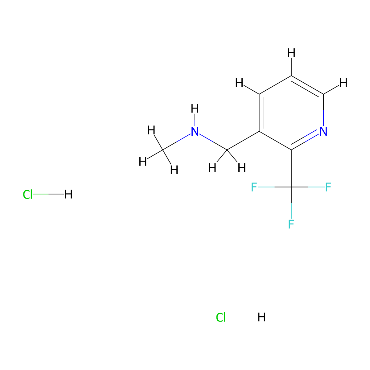 Methyl({[2-(trifluoromethyl)pyridin-3-yl]methyl})amine dihydrochloride molecular structure, CAS 2680616-00-4