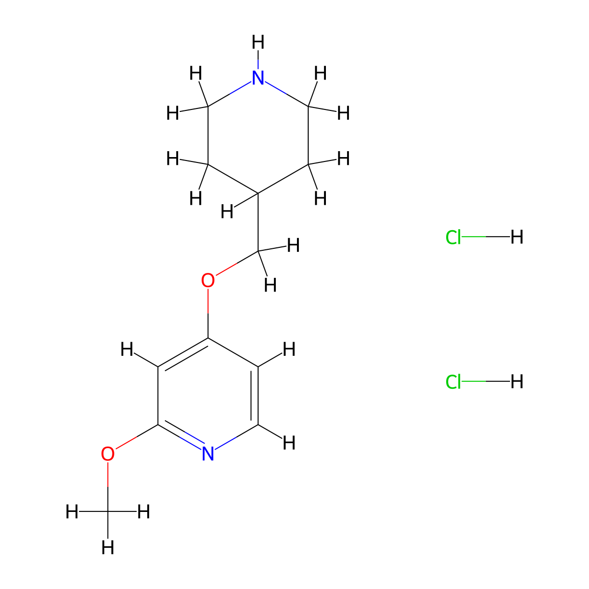 2-Methoxy-4-[(piperidin-4-yl)methoxy]pyridine dihydrochloride molecular structure, CAS 2680616-02-6