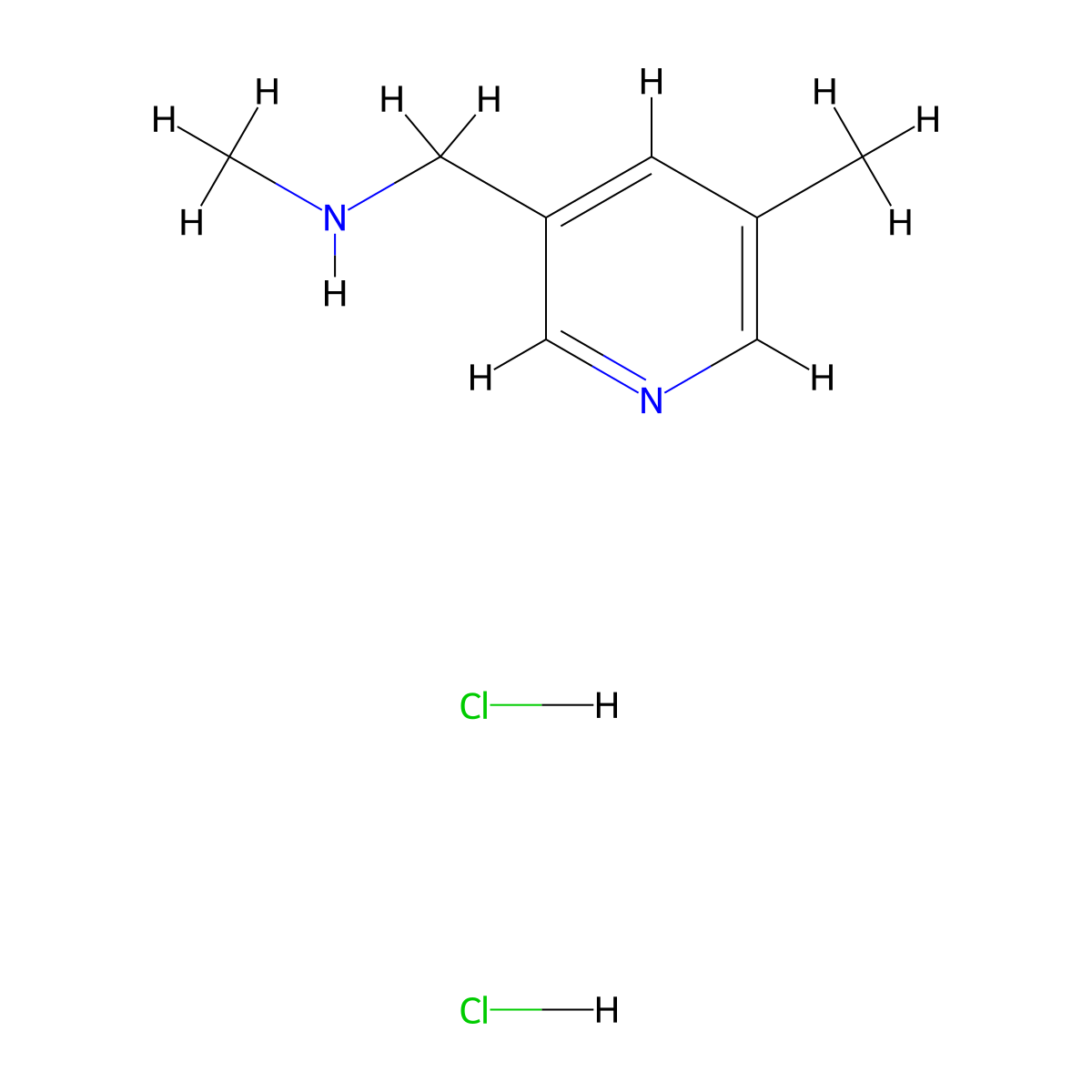 Methyl[(5-methylpyridin-3-yl)methyl]amine dihydrochloride molecular structure, CAS 2680616-05-9