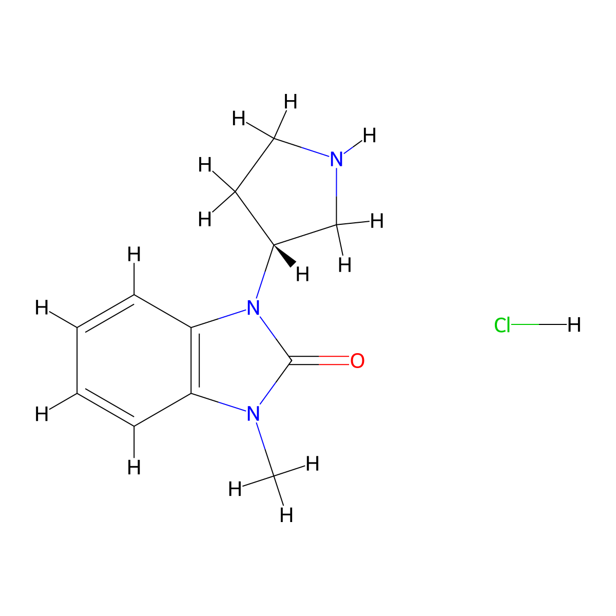 (R)-1-Methyl-3-(pyrrolidin-3-yl)-1,3-dihydro-2H-benzo[d]imidazol-2-one hydrochloride molecular structure, CAS 2680616-08-2