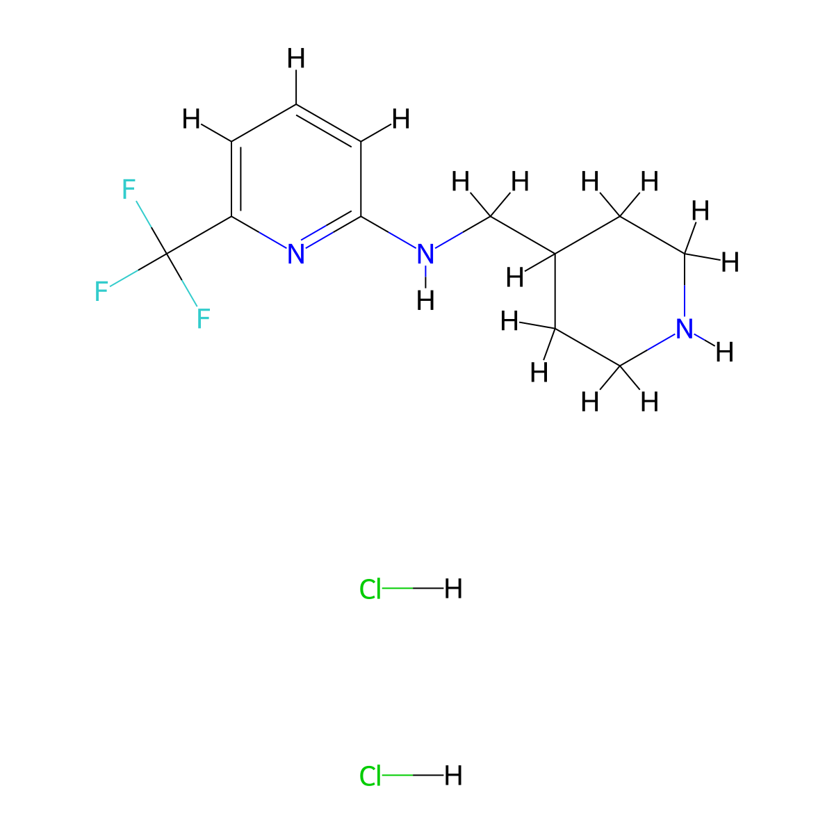 N-[(piperidin-4-yl)methyl]-6-(trifluoromethyl)pyridin-2-amine dihydrochloride molecular structure, CAS 2680616-09-3