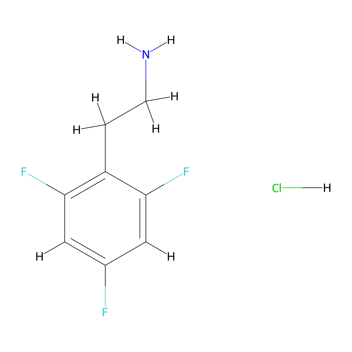2-(2,4,6-Trifluorophenyl)ethan-1-amine hydrochloride molecular structure, CAS 2680616-14-0