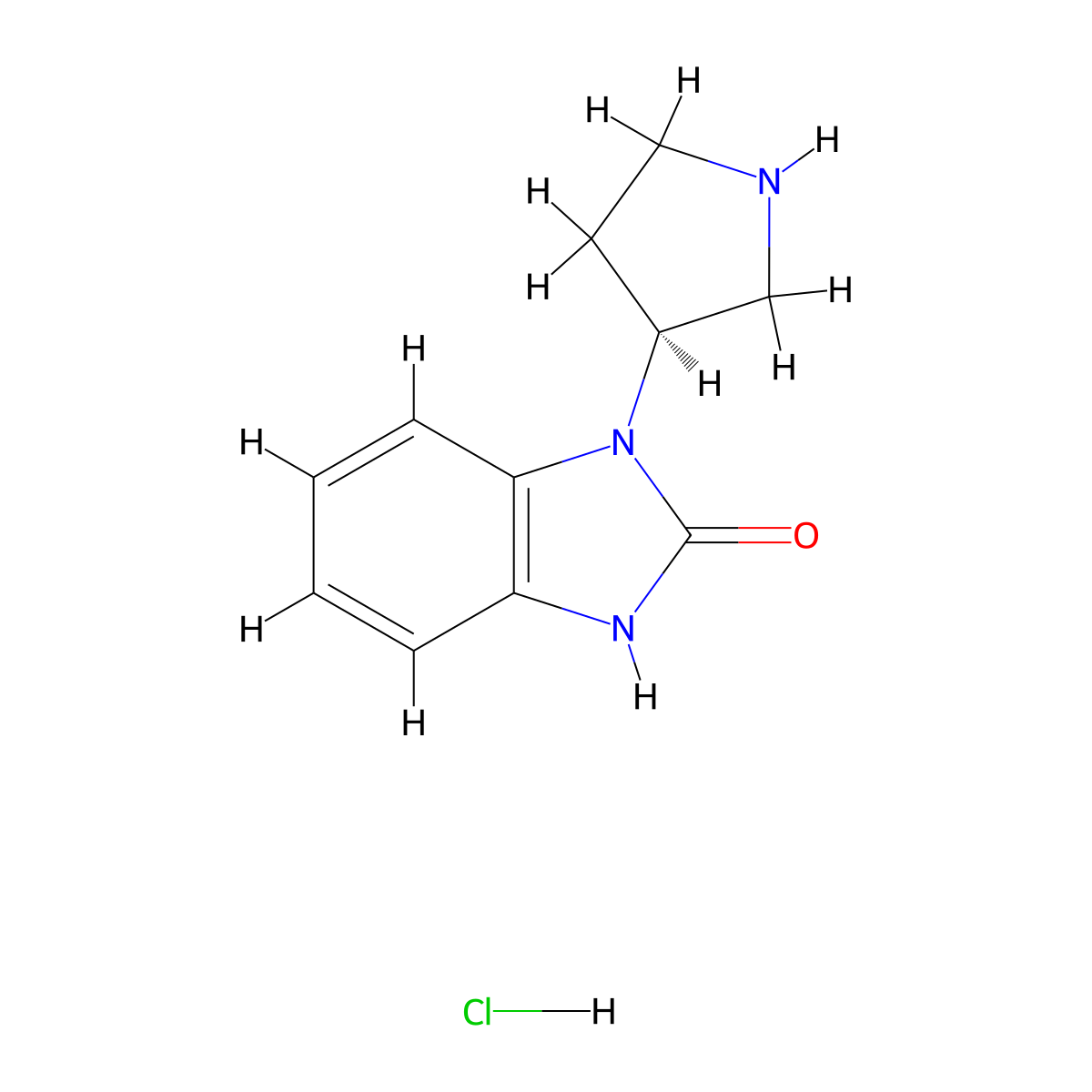 (s)-1-(Pyrrolidin-3-yl)-1,3-dihydro-2h-benzo[d]imidazol-2-one hydrochloride molecular structure, CAS 2680616-15-1