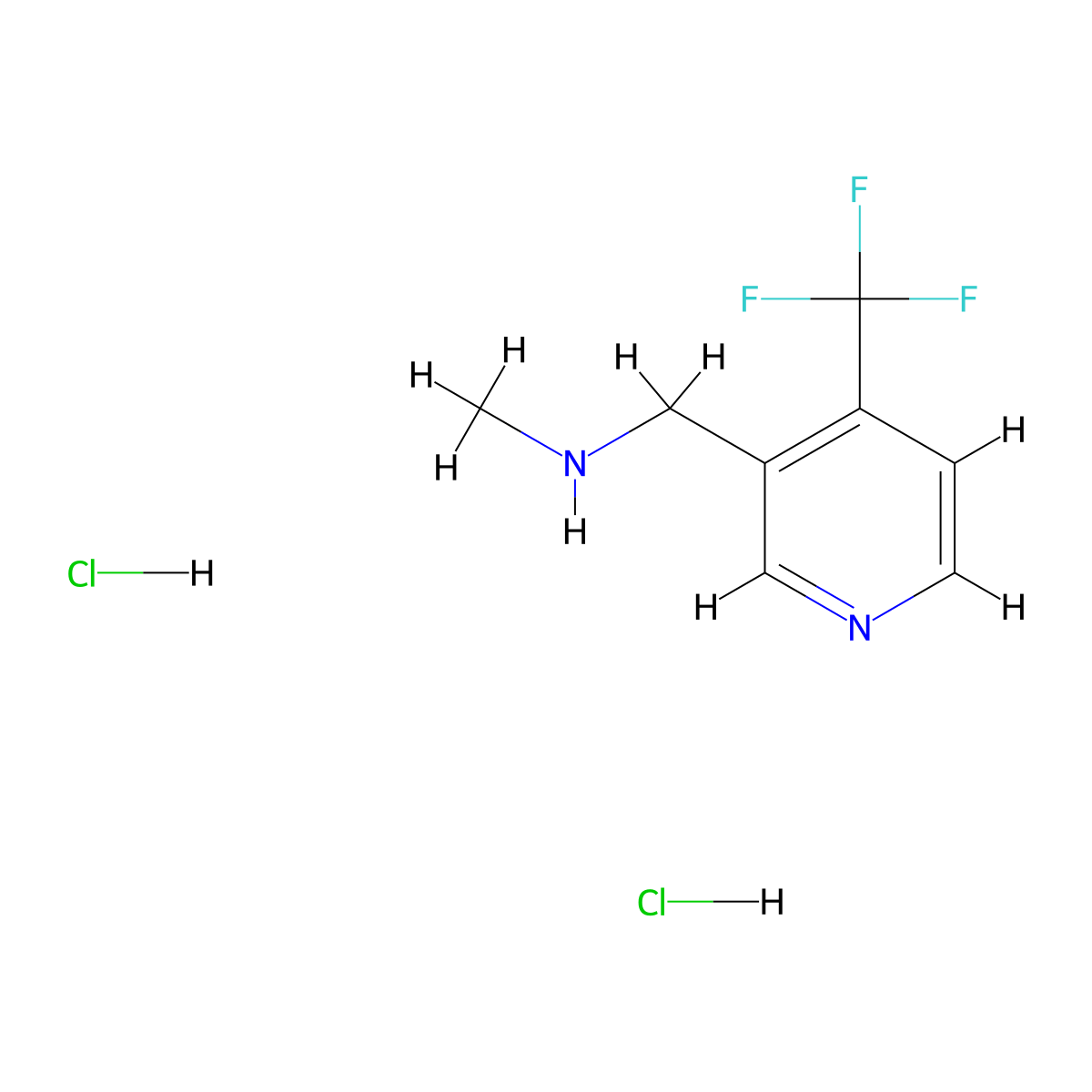 Methyl({[4-(trifluoromethyl)pyridin-3-yl]methyl})amine dihydrochloride molecular structure, CAS 2680616-20-8