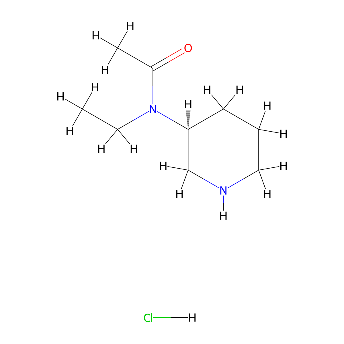 N-ethyl-N-[(3S)-piperidin-3-yl]acetamide hydrochloride molecular structure, CAS 2680616-21-9