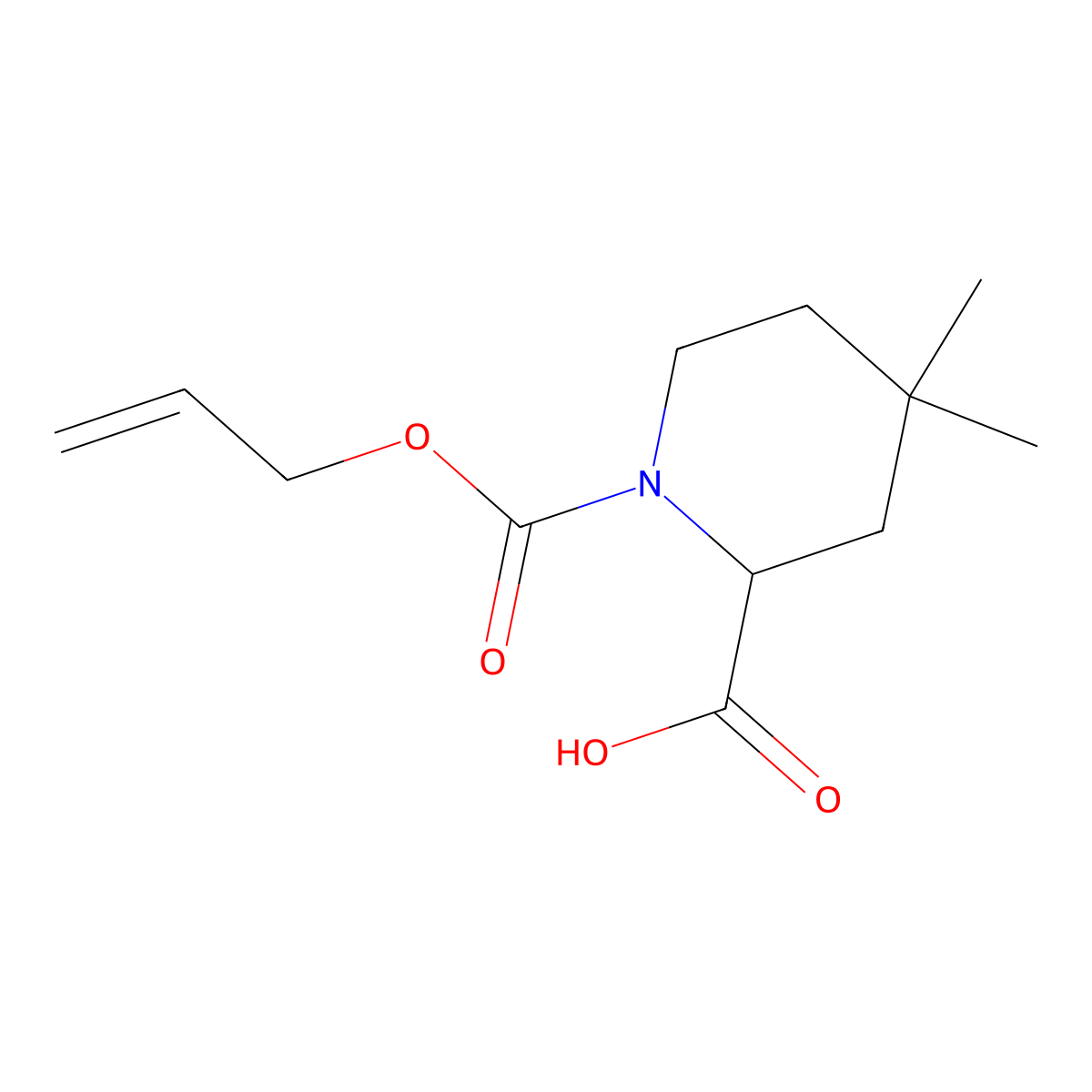 4,4-Dimethyl-1-[(prop-2-en-1-yloxy)carbonyl]piperidine-2-carboxylic acid molecular structure, CAS 2680618-05-5