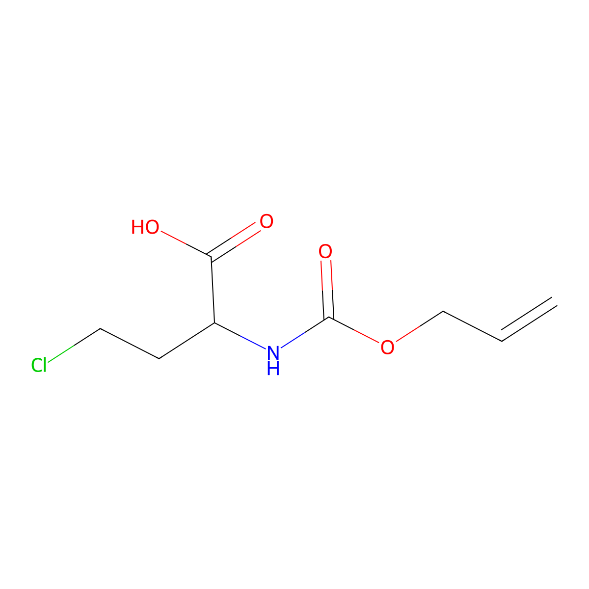 4-Chloro-2-{[(prop-2-en-1-yloxy)carbonyl]amino}butanoic acid molecular structure, CAS 2680618-10-2