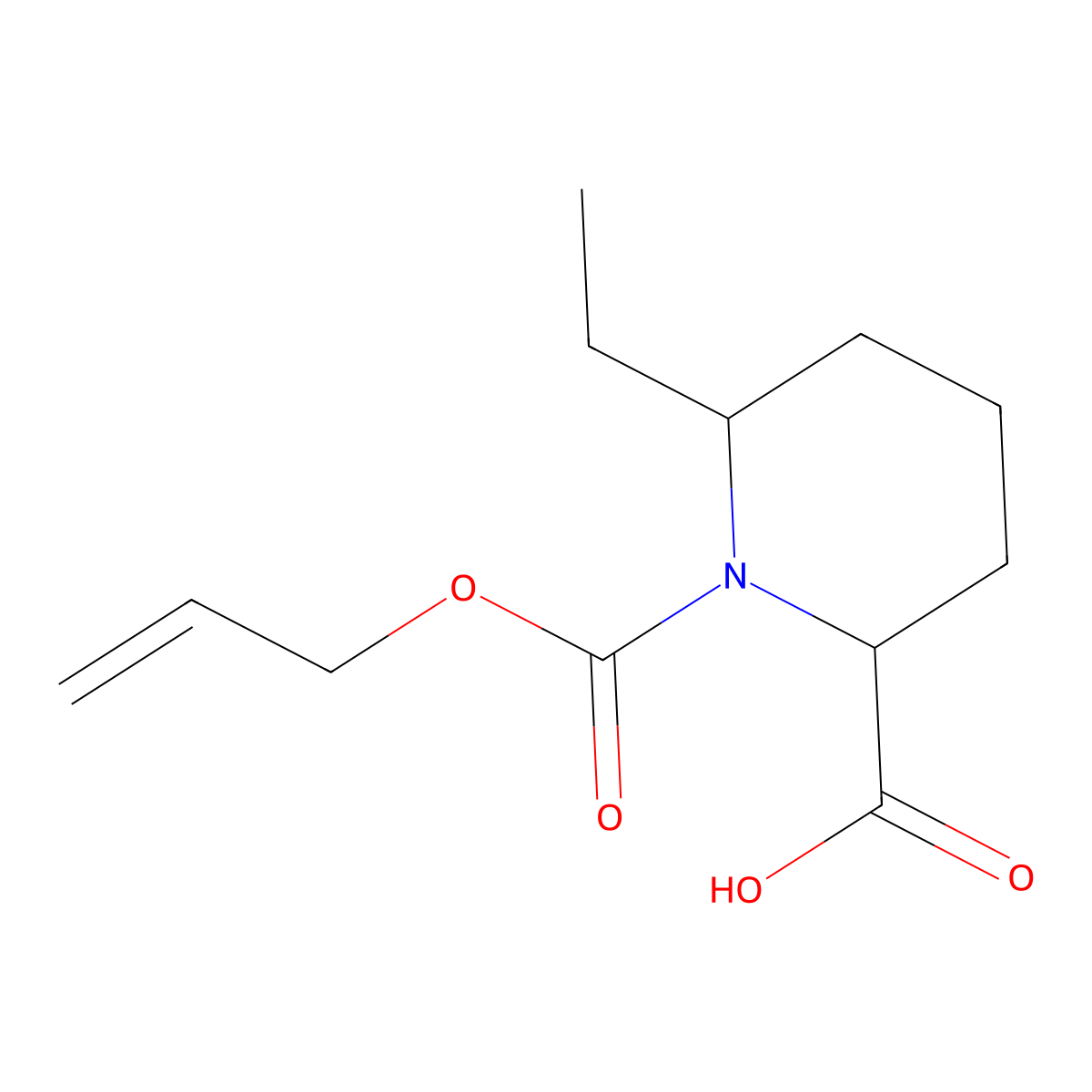 6-Ethyl-1-[(prop-2-en-1-yloxy)carbonyl]piperidine-2-carboxylic acid molecular structure, CAS 2680618-12-4