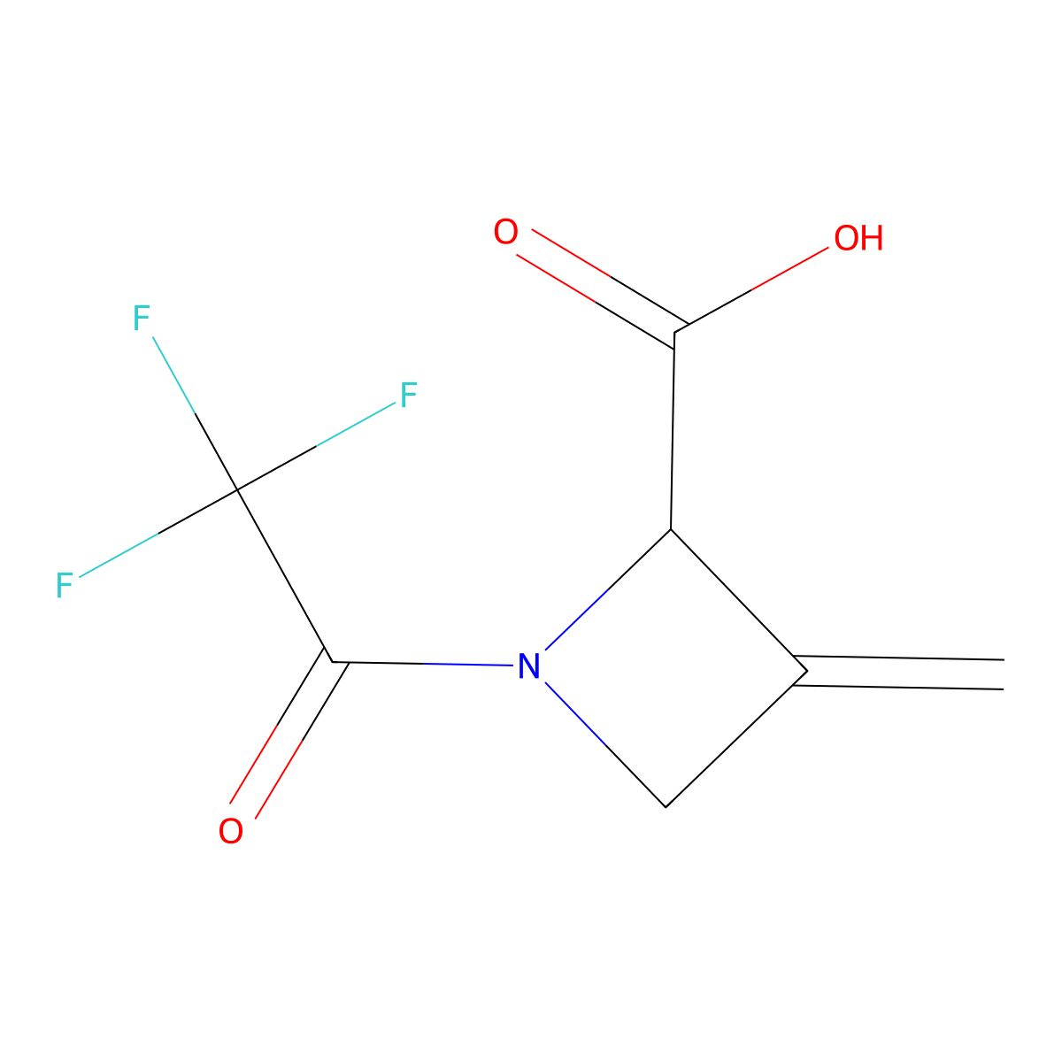 3-Methylidene-1-(2,2,2-trifluoroacetyl)azetidine-2-carboxylic acid molecular structure, CAS 2680618-14-6