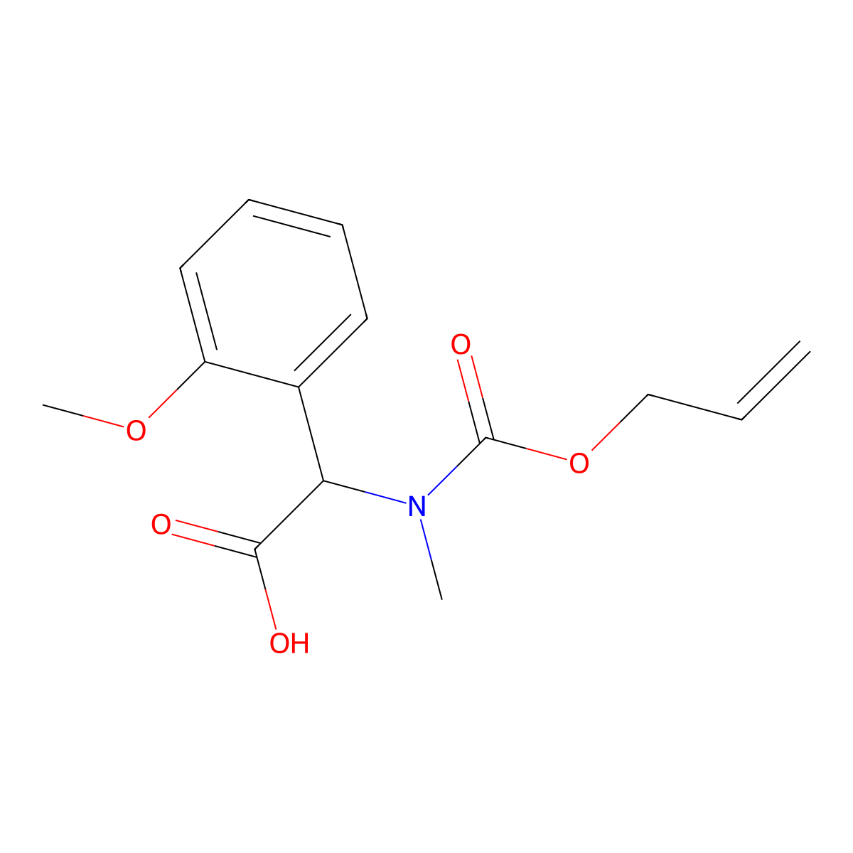 2-(2-Methoxyphenyl)-2-{methyl[(prop-2-en-1-yloxy)carbonyl]amino}acetic acid molecular structure, CAS 2680618-15-7