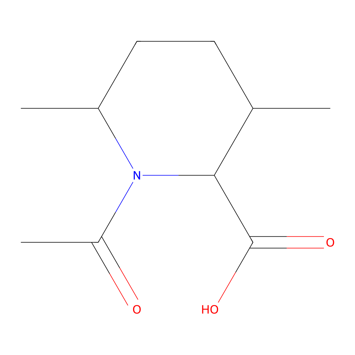 1-Acetyl-3,6-dimethylpiperidine-2-carboxylic acid molecular structure, CAS 2680618-16-8