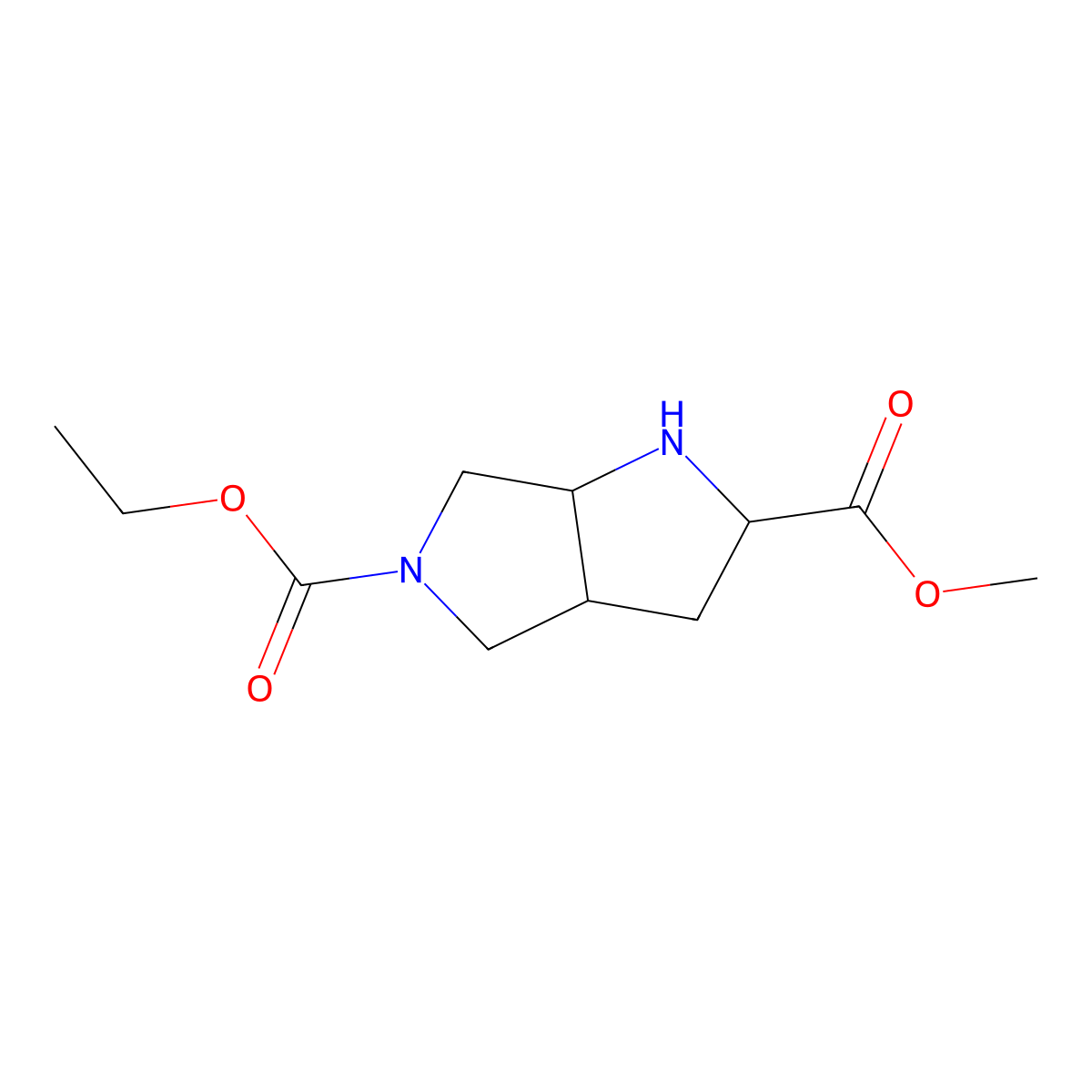 5-Ethyl 2-methyl octahydropyrrolo[3,4-b]pyrrole-2,5-dicarboxylate molecular structure, CAS 2680618-17-9