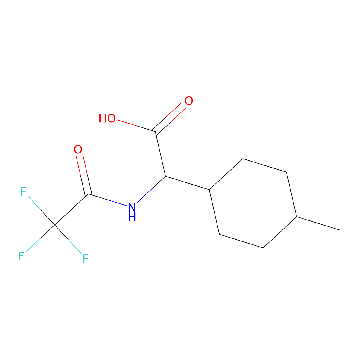 2-(4-Methylcyclohexyl)-2-(2,2,2-trifluoroacetamido)acetic acid molecular structure, CAS 2680618-24-8