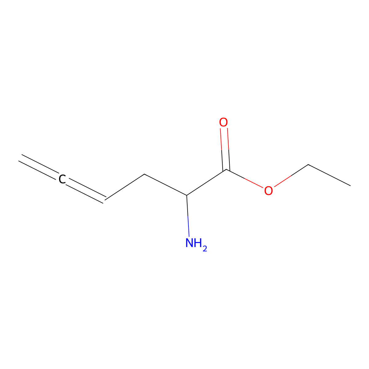 Ethyl 2-aminohexa-4,5-dienoate molecular structure, CAS 2680618-25-9