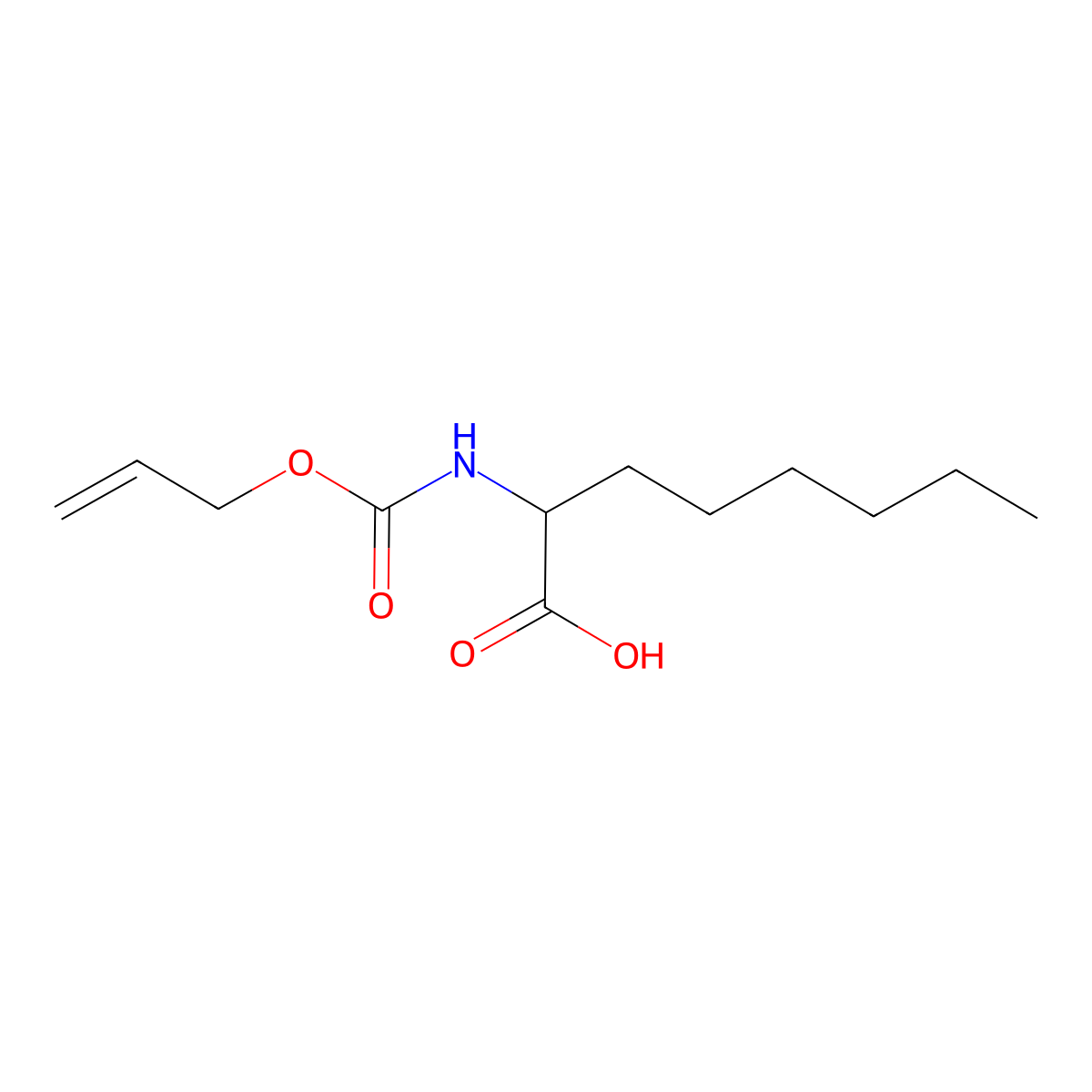 2-{[(Prop-2-en-1-yloxy)carbonyl]amino}octanoic acid molecular structure, CAS 2680618-31-7