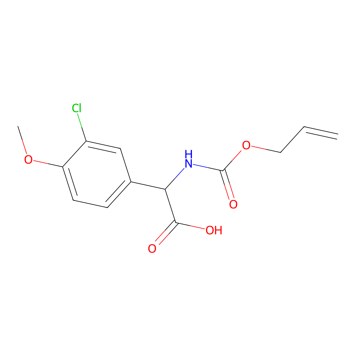 2-(3-Chloro-4-methoxyphenyl)-2-{[(prop-2-en-1-yloxy)carbonyl]amino}acetic acid molecular structure, CAS 2680618-33-9