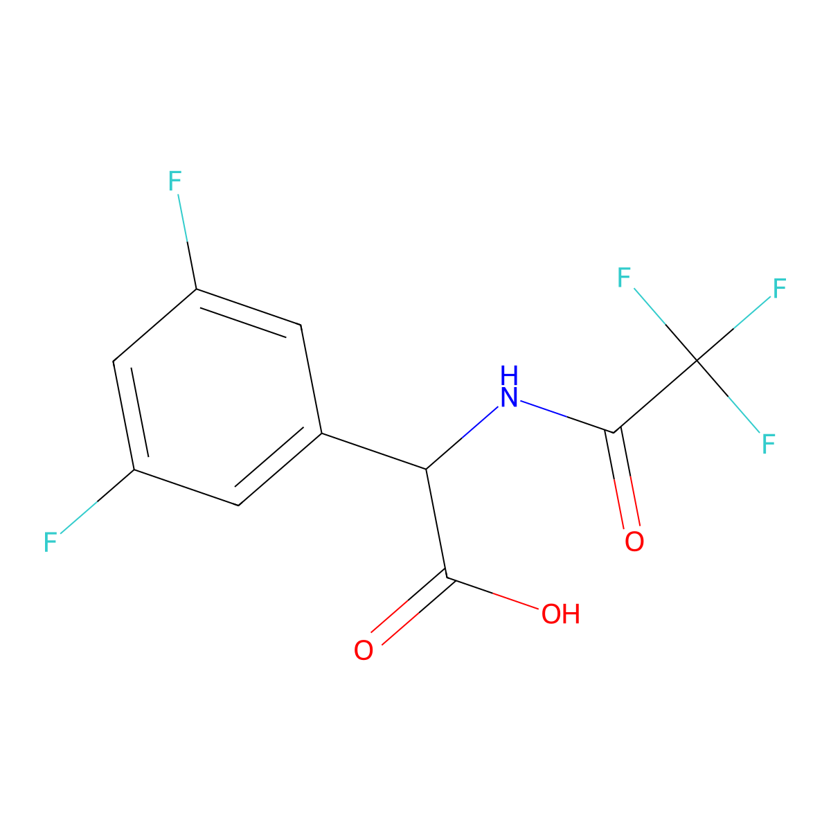 2-(3,5-Difluorophenyl)-2-(2,2,2-trifluoroacetamido)acetic acid molecular structure, CAS 2680618-35-1