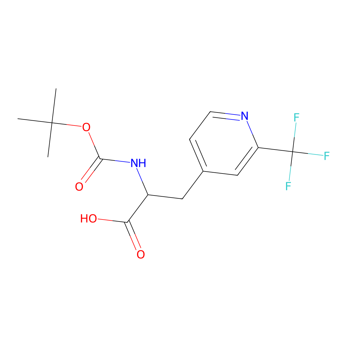 2-{[(Tert-butoxy)carbonyl]amino}-3-[2-(trifluoromethyl)pyridin-4-yl]propanoic acid molecular structure, CAS 2680618-40-8