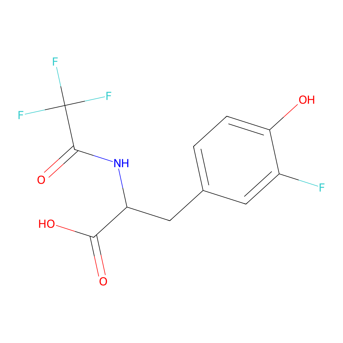 3-(3-Fluoro-4-hydroxyphenyl)-2-(2,2,2-trifluoroacetamido)propanoic acid molecular structure, CAS 2680618-42-0