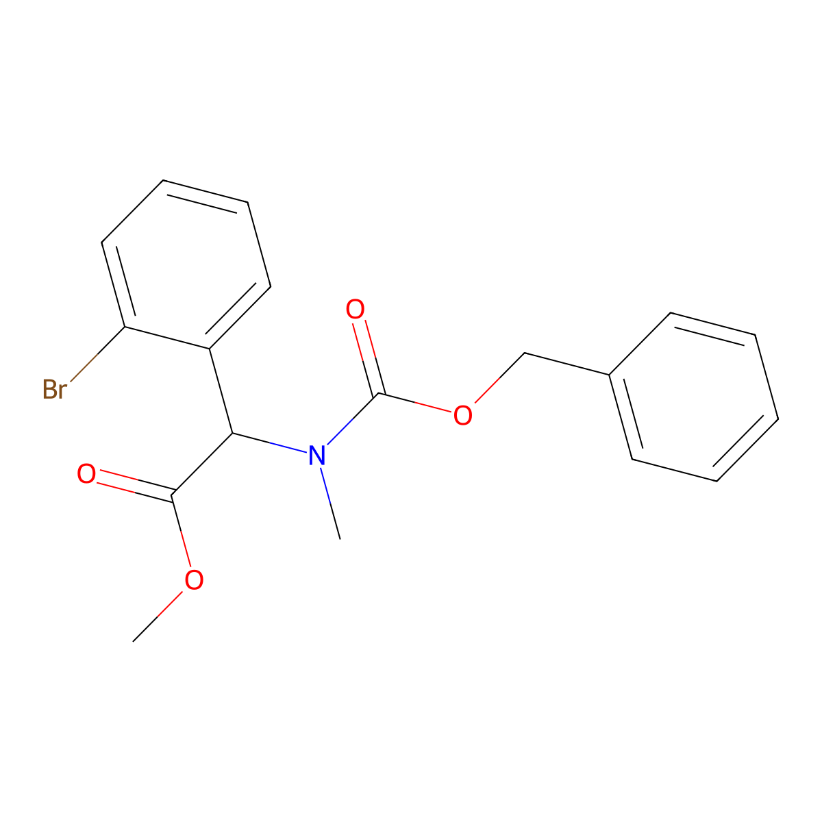Methyl 2-{[(benzyloxy)carbonyl](methyl)amino}-2-(2-bromophenyl)acetate molecular structure, CAS 2680618-51-1