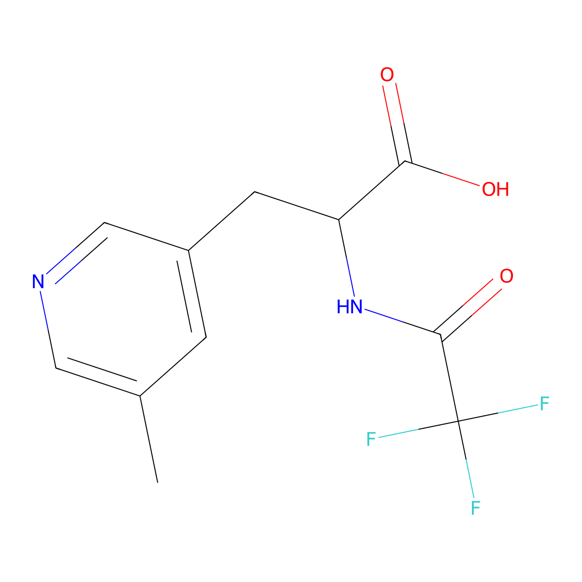 3-(5-Methylpyridin-3-yl)-2-(2,2,2-trifluoroacetamido)propanoic acid molecular structure, CAS 2680618-55-5