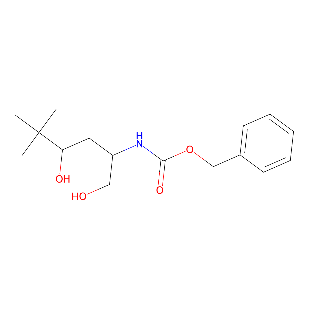 benzyl N-(1,4-dihydroxy-5,5-dimethylhexan-2-yl)carbamate molecular structure, CAS 2680618-56-6