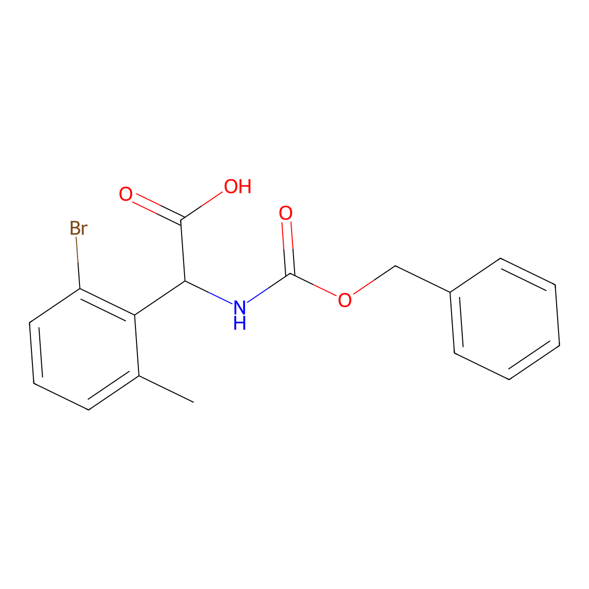 2-{[(Benzyloxy)carbonyl]amino}-2-(2-bromo-6-methylphenyl)acetic acid molecular structure, CAS 2680618-57-7