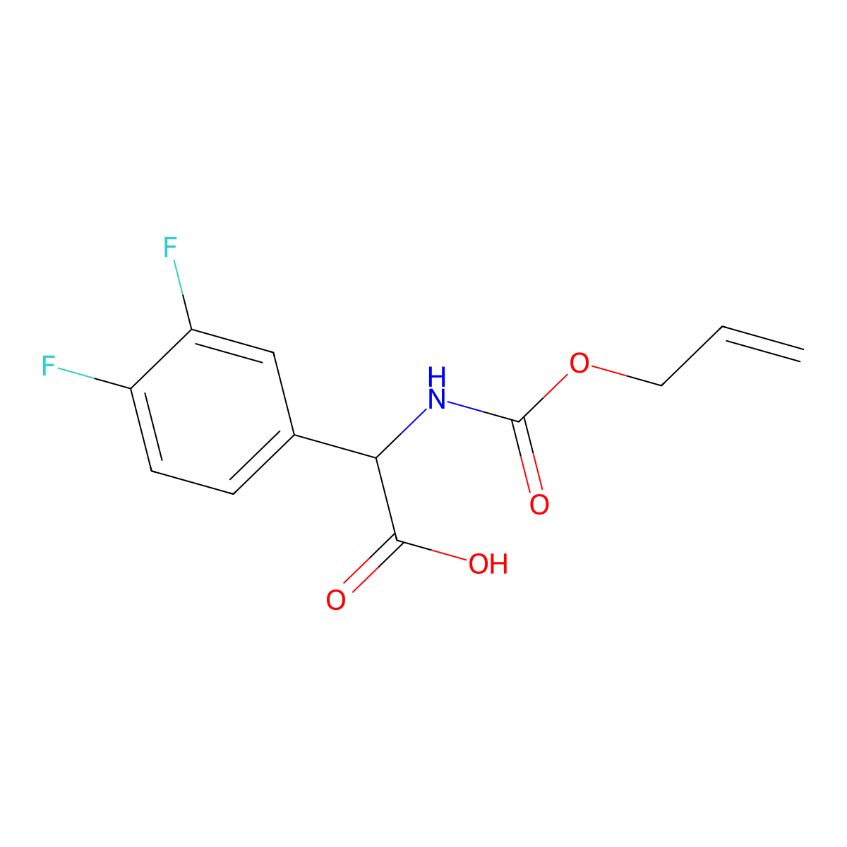 2-(3,4-Difluorophenyl)-2-{[(prop-2-en-1-yloxy)carbonyl]amino}acetic acid molecular structure, CAS 2680618-70-4