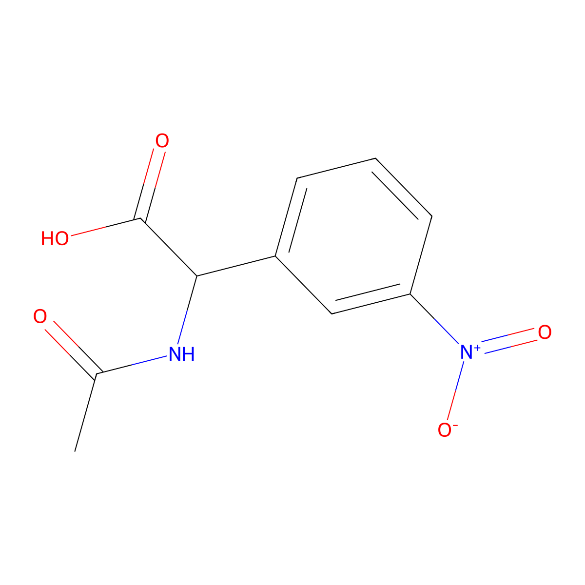 2-Acetamido-2-(3-nitrophenyl)acetic acid molecular structure, CAS 2680618-72-6