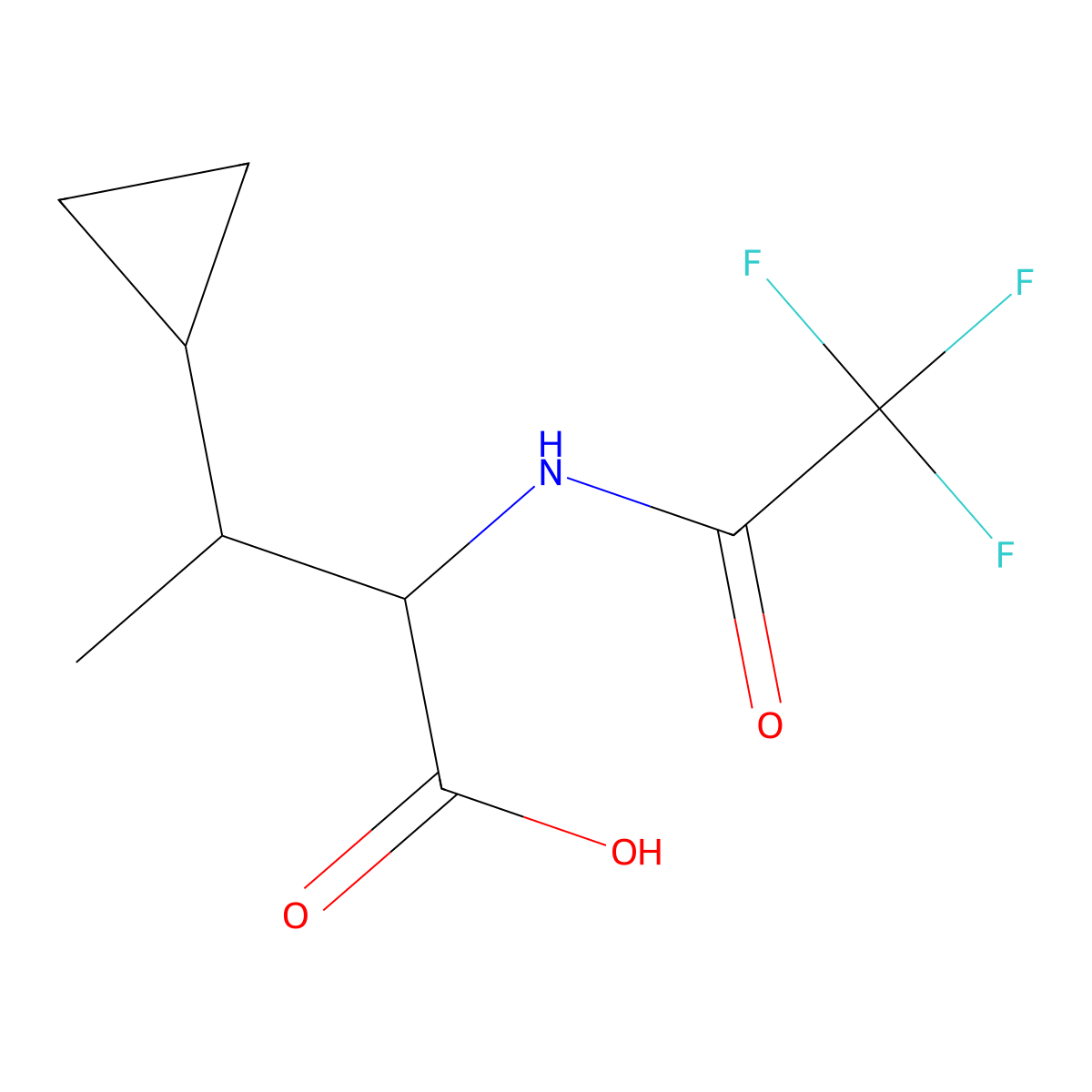 3-Cyclopropyl-2-(trifluoroacetamido)butanoic acid molecular structure, CAS 2680618-73-7