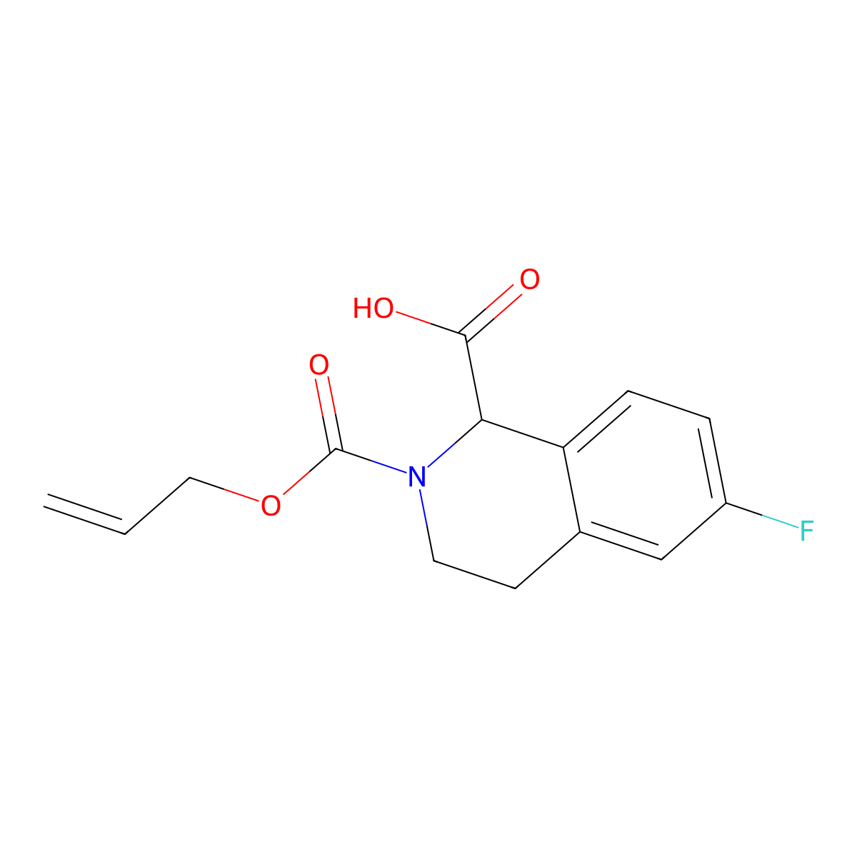 6-Fluoro-2-[(prop-2-en-1-yloxy)carbonyl]-1,2,3,4-tetrahydroisoquinoline-1-carboxylic acid molecular structure, CAS 2680618-76-0