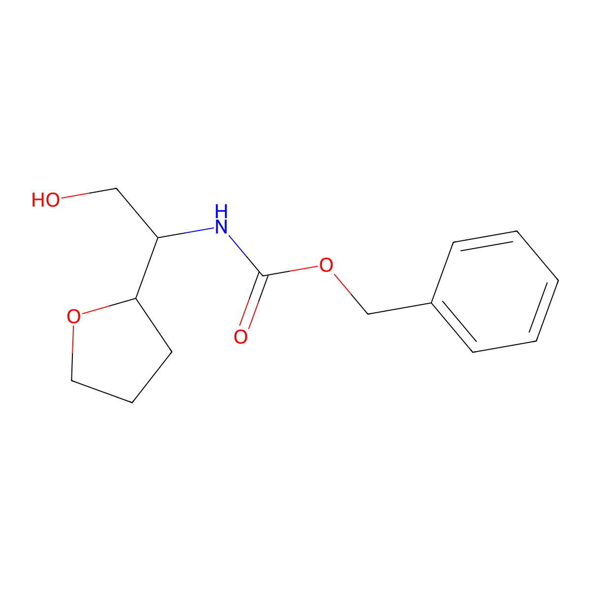 benzyl N-[2-hydroxy-1-(oxolan-2-yl)ethyl]carbamate molecular structure, CAS 2680618-77-1