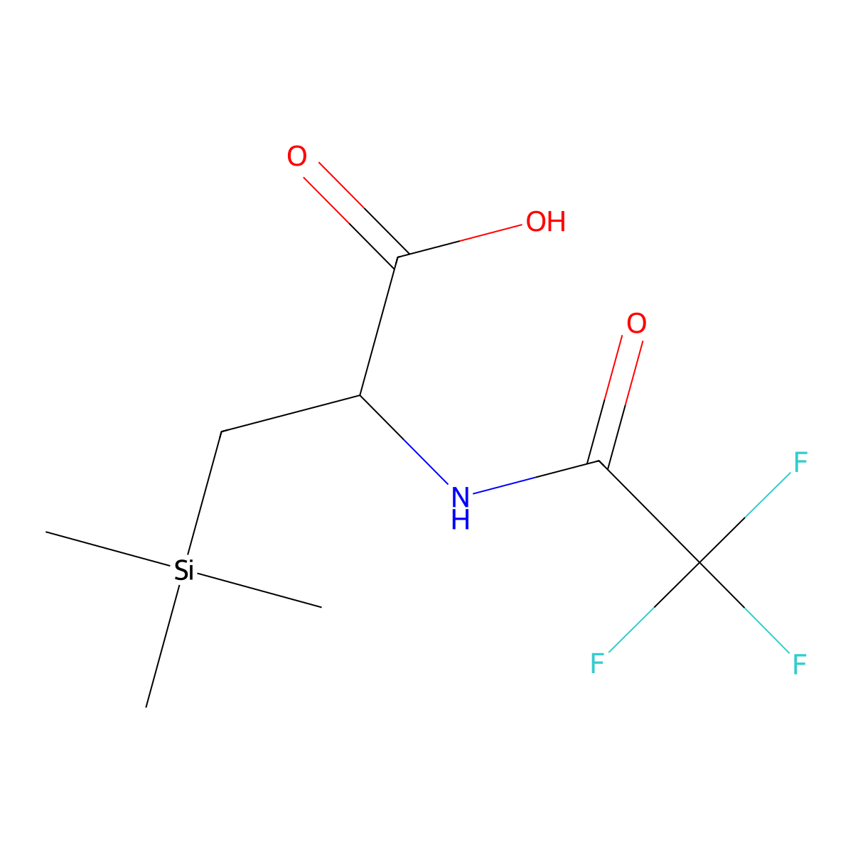 2-(2,2,2-Trifluoroacetamido)-3-(trimethylsilyl)propanoic acid molecular structure, CAS 2680618-84-0