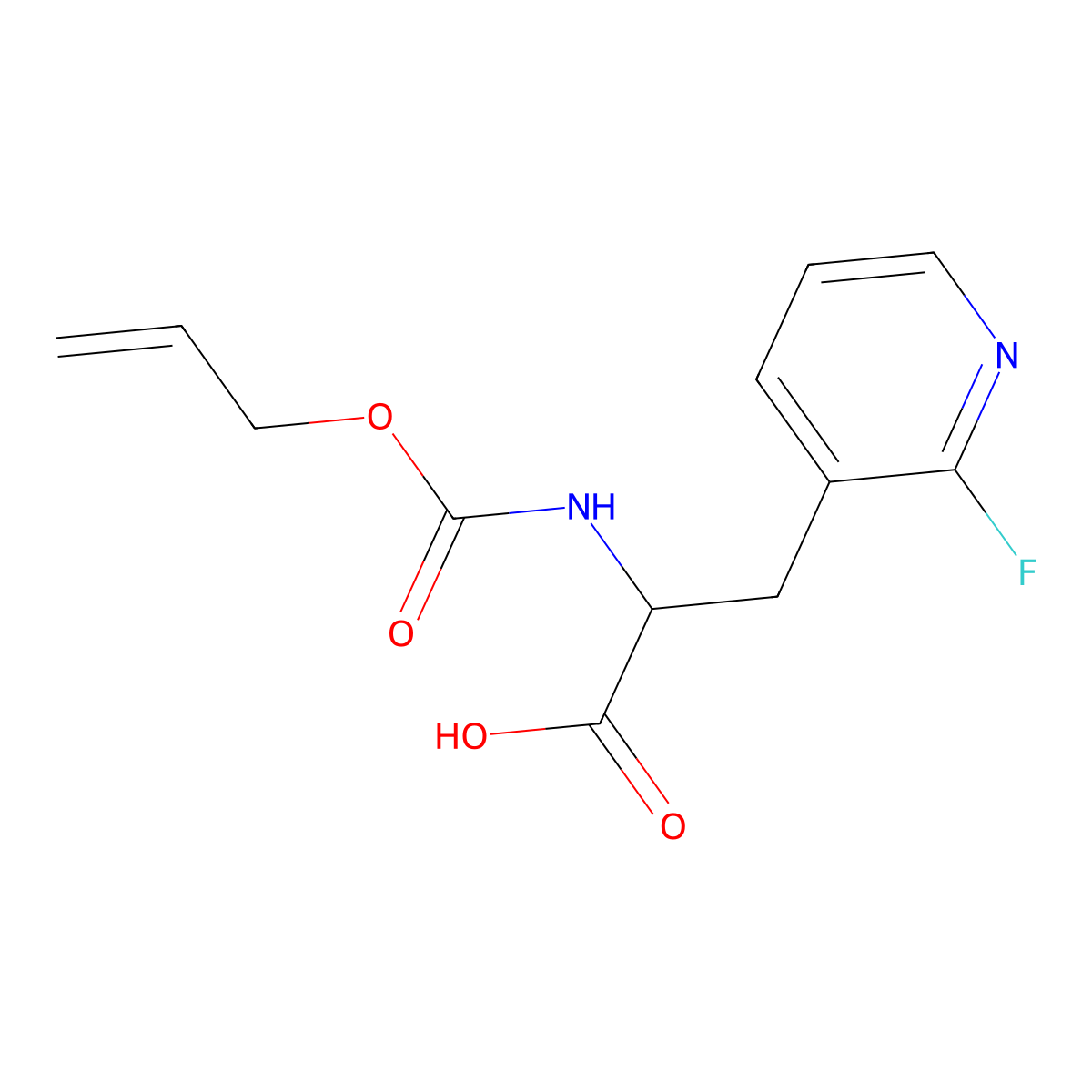 3-(2-Fluoropyridin-3-yl)-2-{[(prop-2-en-1-yloxy)carbonyl]amino}propanoic acid molecular structure, CAS 2680618-85-1