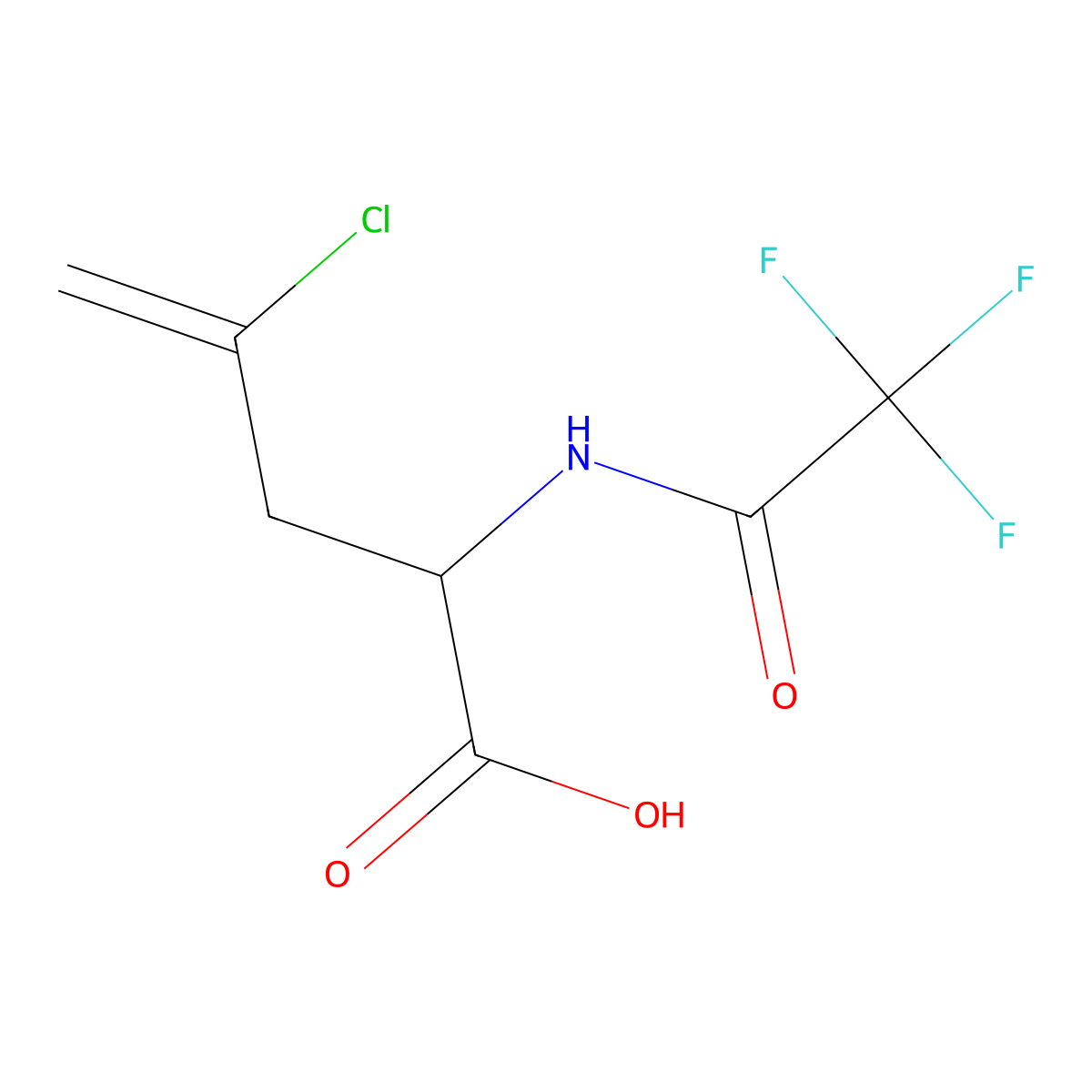 4-Chloro-2-(2,2,2-trifluoroacetamido)pent-4-enoic acid molecular structure, CAS 2680618-90-8