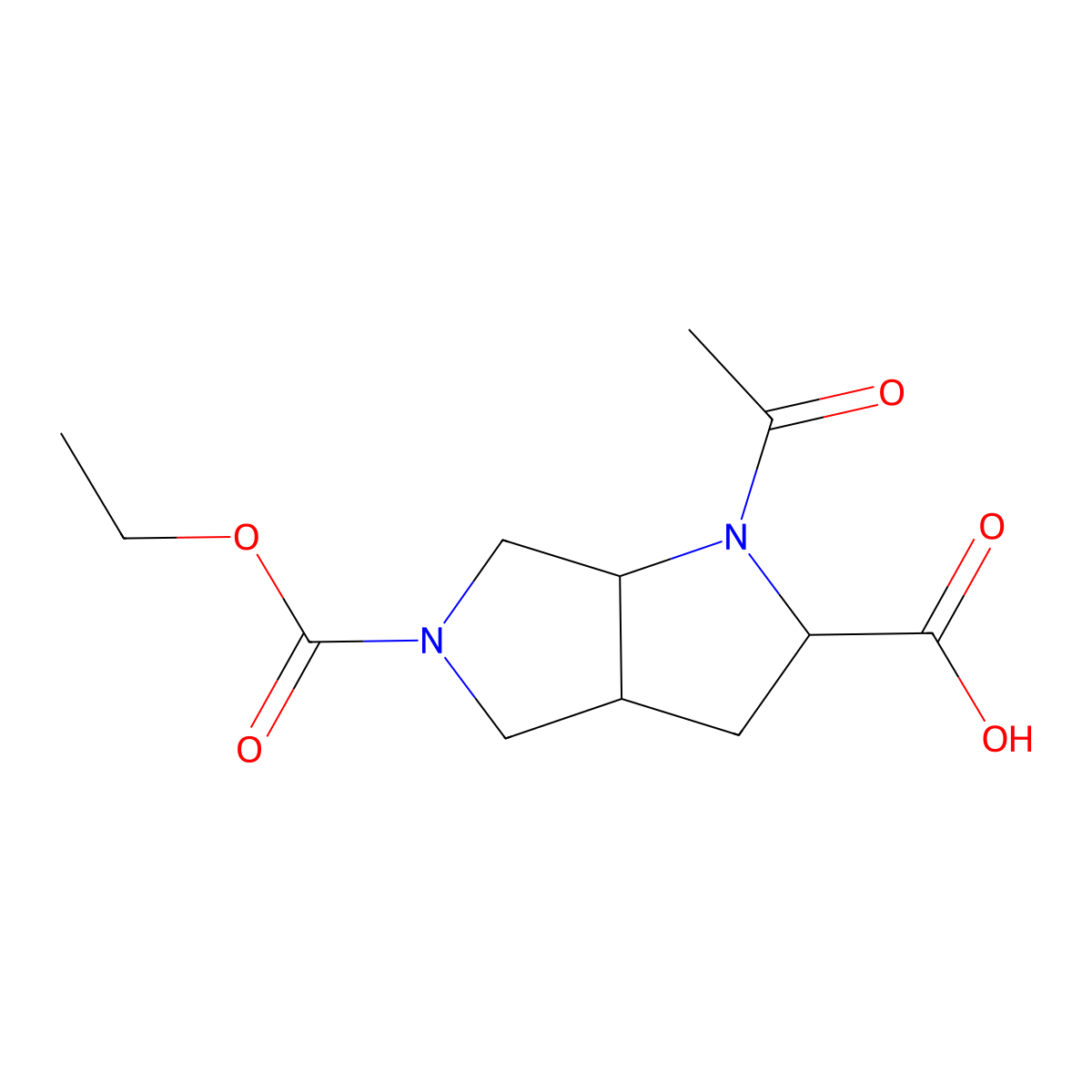 1-Acetyl-5-(ethoxycarbonyl)-octahydropyrrolo[3,4-b]pyrrole-2-carboxylic acid molecular structure, CAS 2680618-94-2