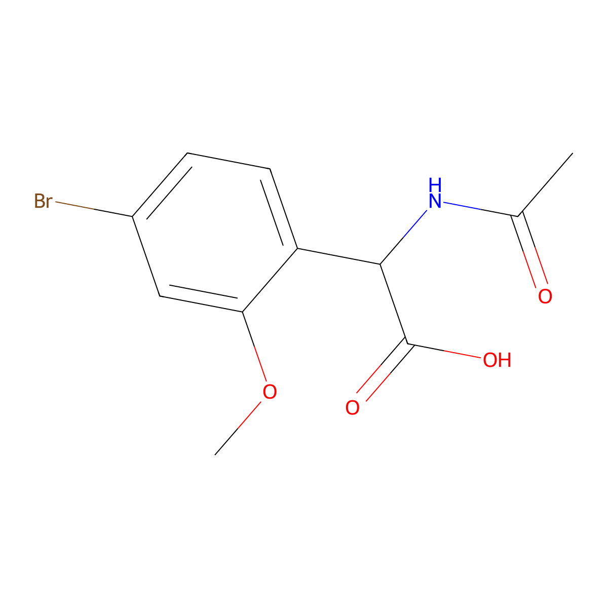 2-(4-Bromo-2-methoxyphenyl)-2-acetamidoacetic acid molecular structure, CAS 2680618-99-7