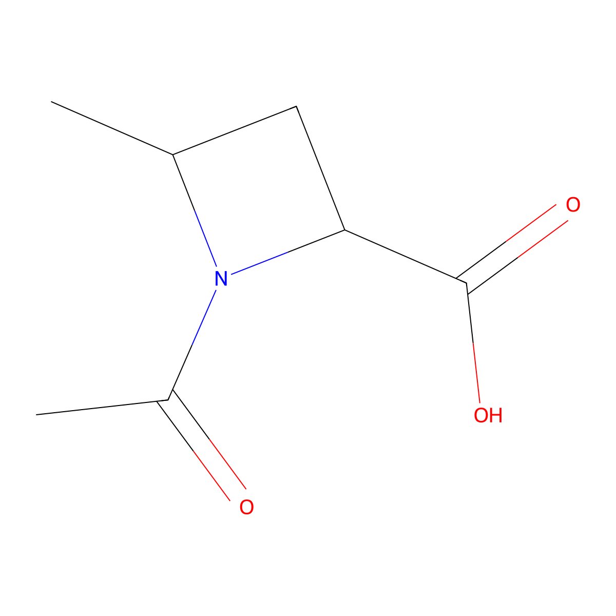 1-Acetyl-4-methylazetidine-2-carboxylic acid molecular structure, CAS 2680619-00-3