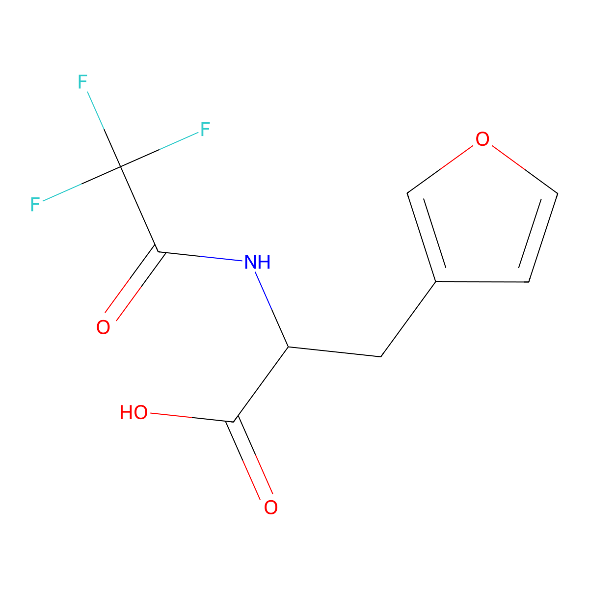 3-(Furan-3-yl)-2-(2,2,2-trifluoroacetamido)propanoic acid molecular structure, CAS 2680619-12-7