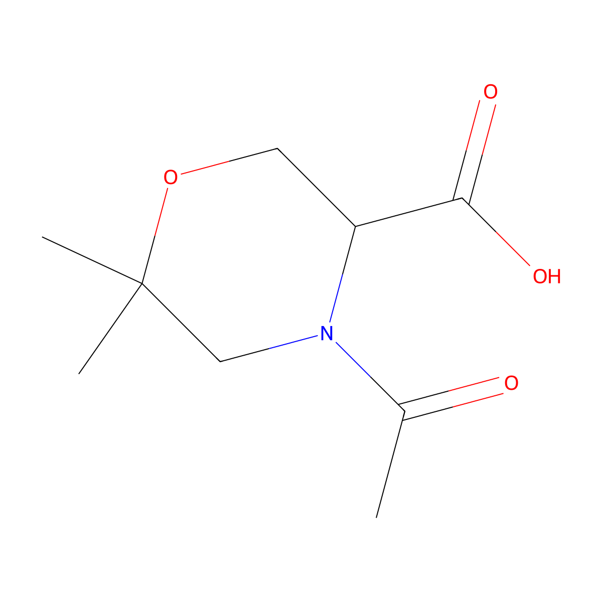 4-Acetyl-6,6-dimethylmorpholine-3-carboxylic acid molecular structure, CAS 2680619-31-0
