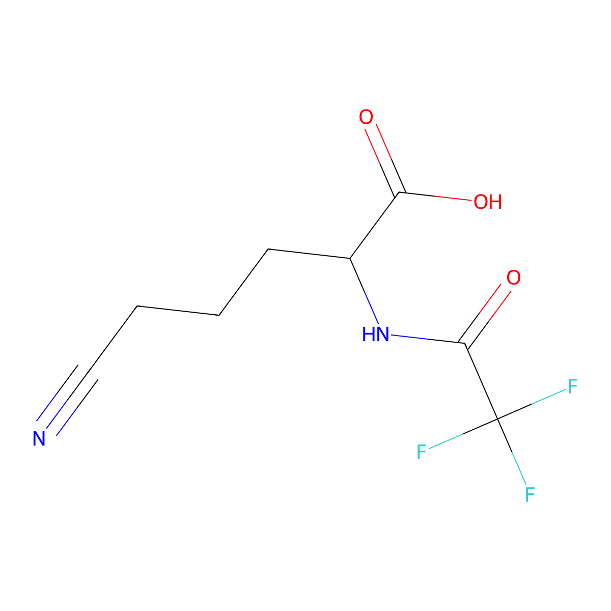 5-Cyano-2-(2,2,2-trifluoroacetamido)pentanoic acid molecular structure, CAS 2680619-32-1