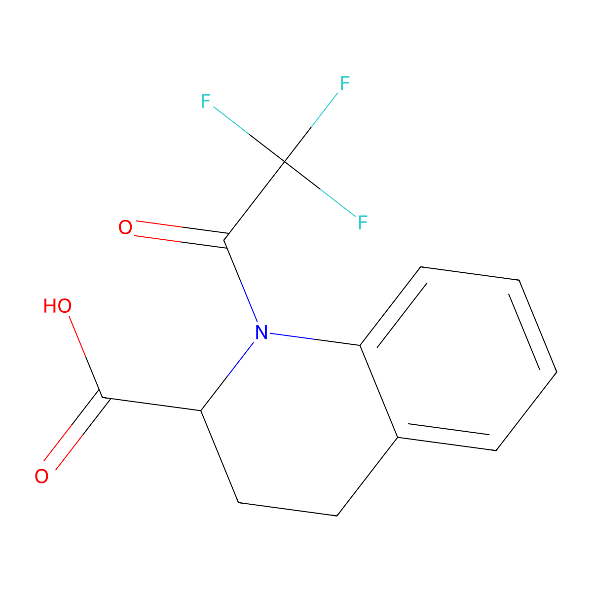 1-(2,2,2-Trifluoroacetyl)-1,2,3,4-tetrahydroquinoline-2-carboxylic acid molecular structure, CAS 2680619-34-3