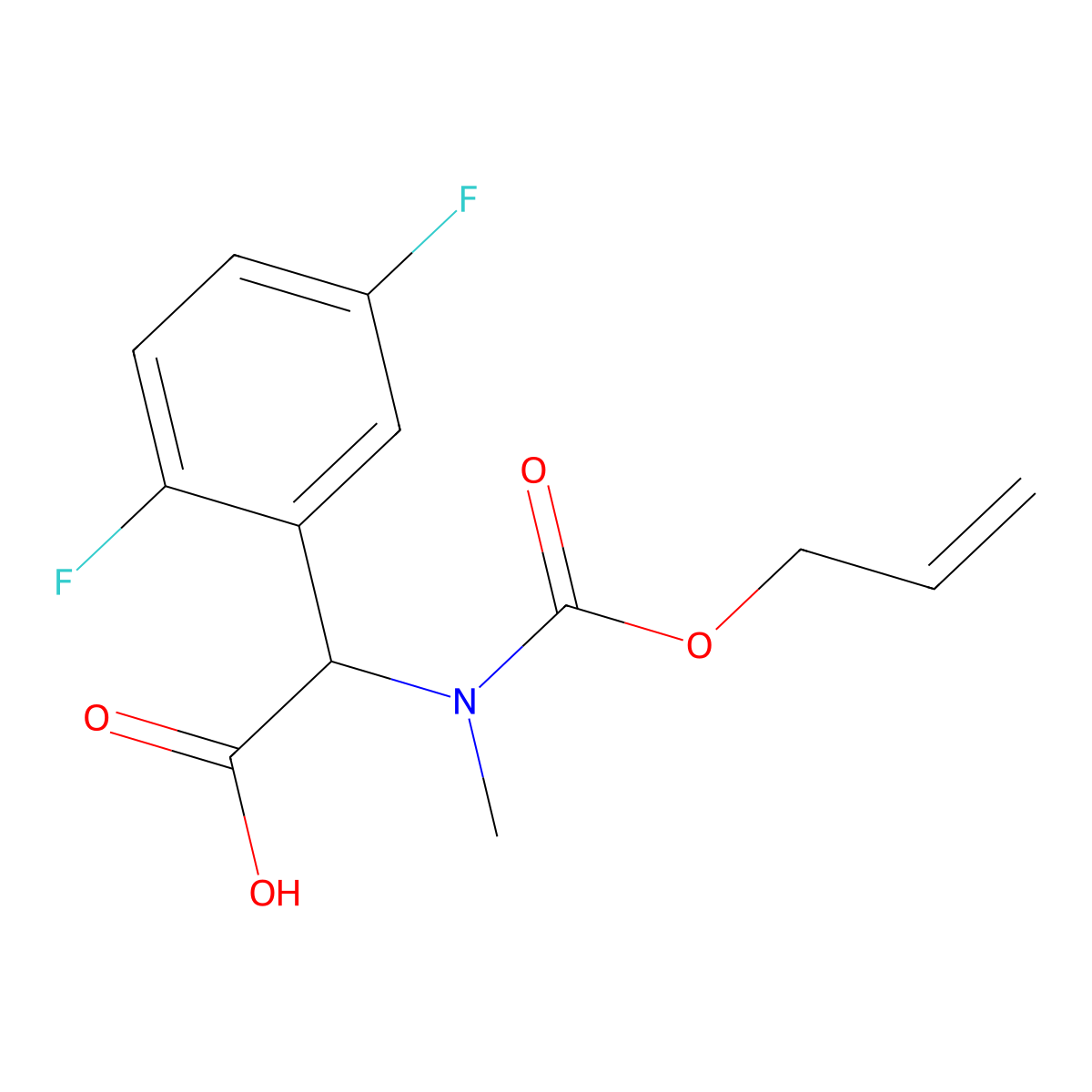 2-(2,5-Difluorophenyl)-2-{methyl[(prop-2-en-1-yloxy)carbonyl]amino}acetic acid molecular structure, CAS 2680619-50-3