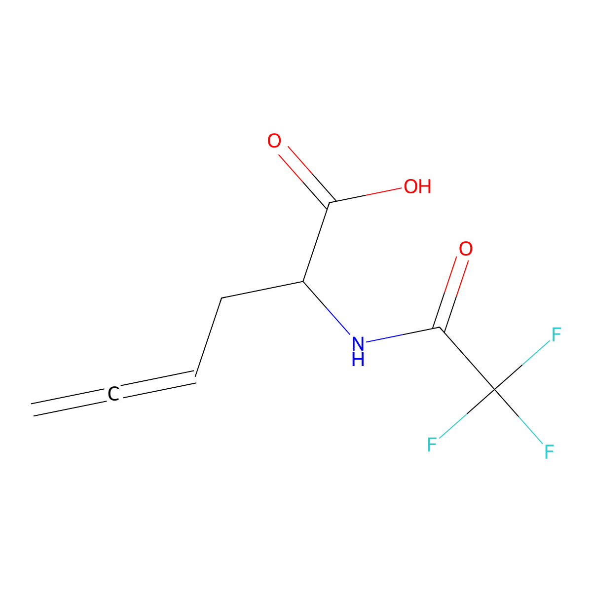 2-(2,2,2-Trifluoroacetamido)hexa-4,5-dienoic acid molecular structure, CAS 2680619-63-8