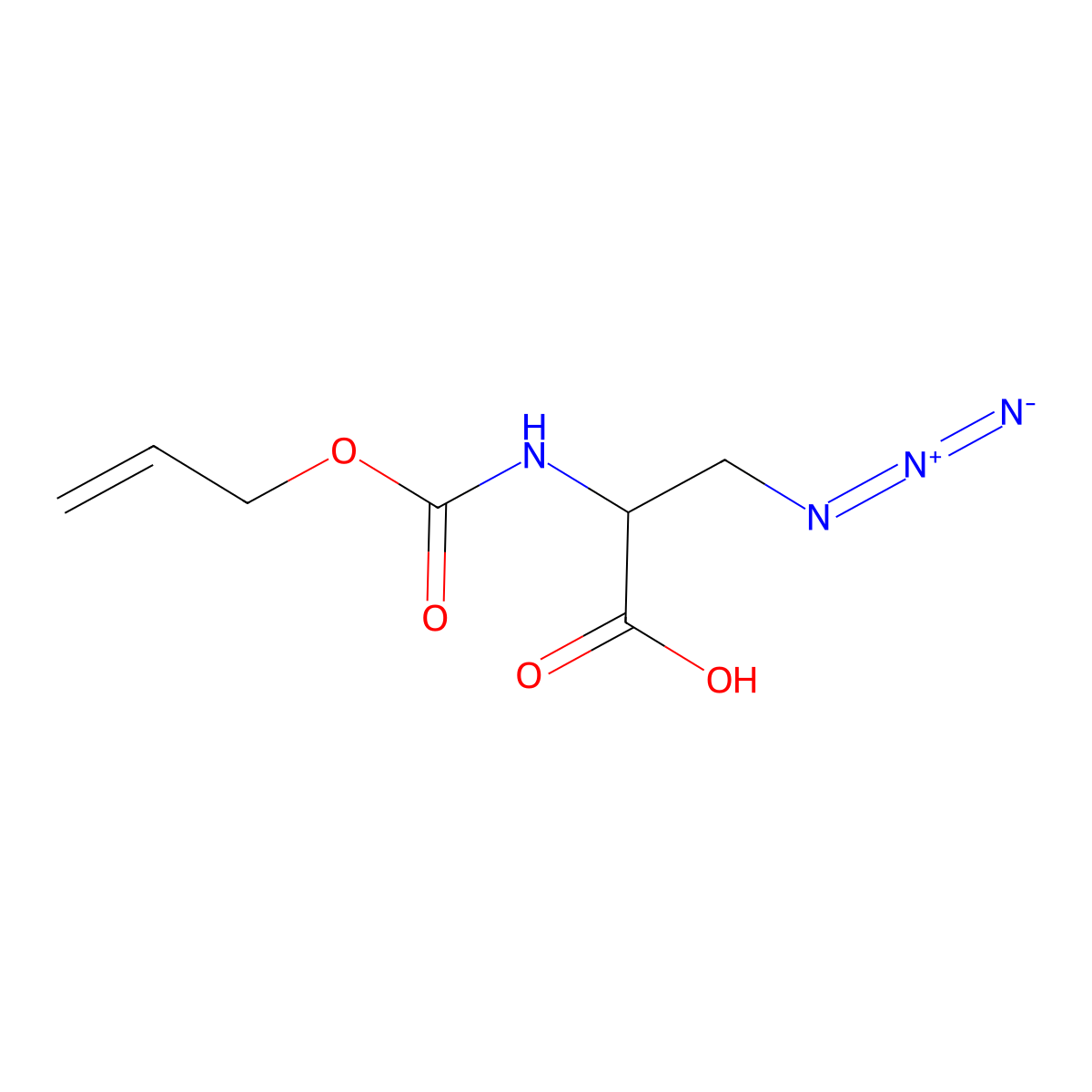 3-Azido-2-{[(prop-2-en-1-yloxy)carbonyl]amino}propanoic acid molecular structure, CAS 2680619-70-7