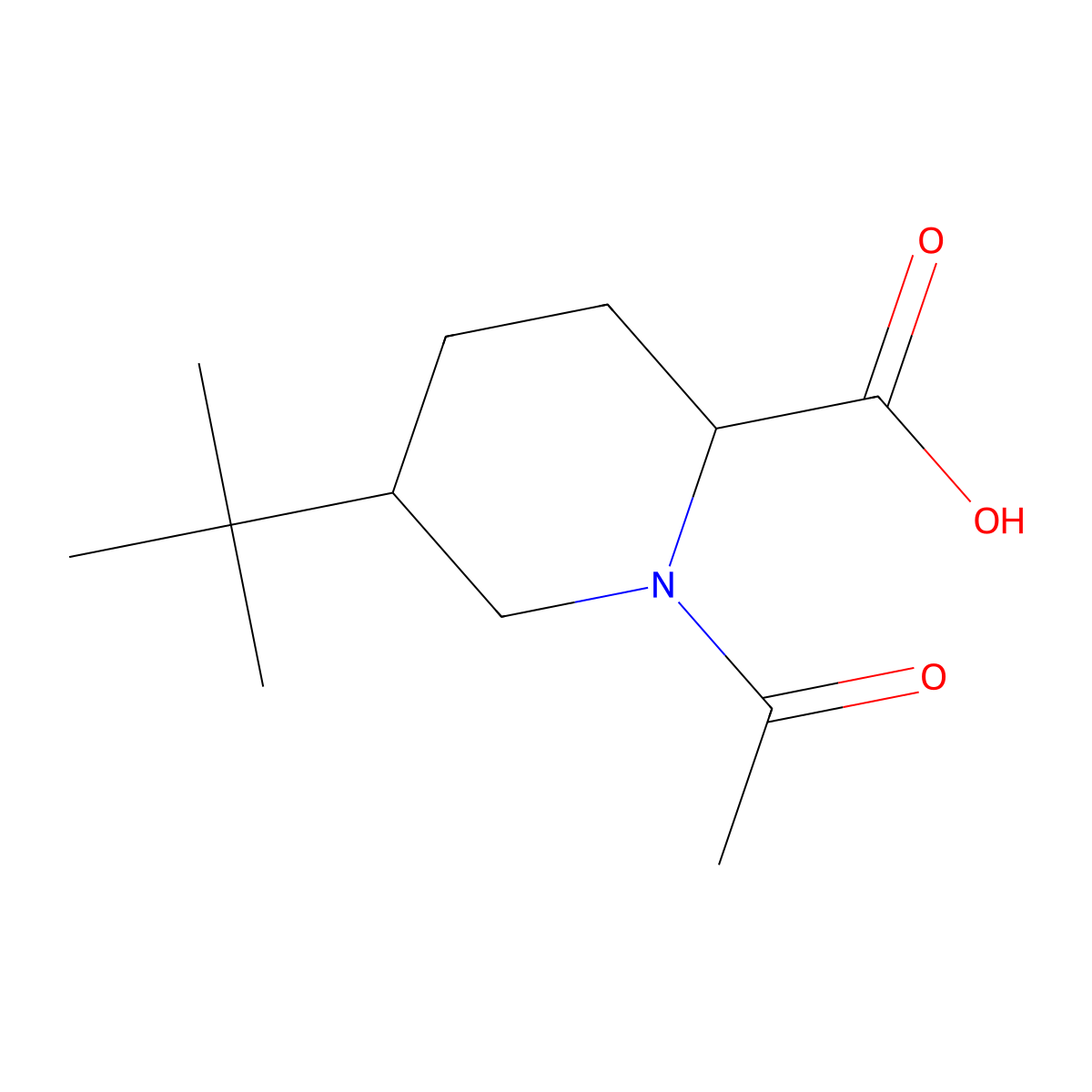 1-Acetyl-5-tert-butylpiperidine-2-carboxylic acid molecular structure, CAS 2680619-72-9