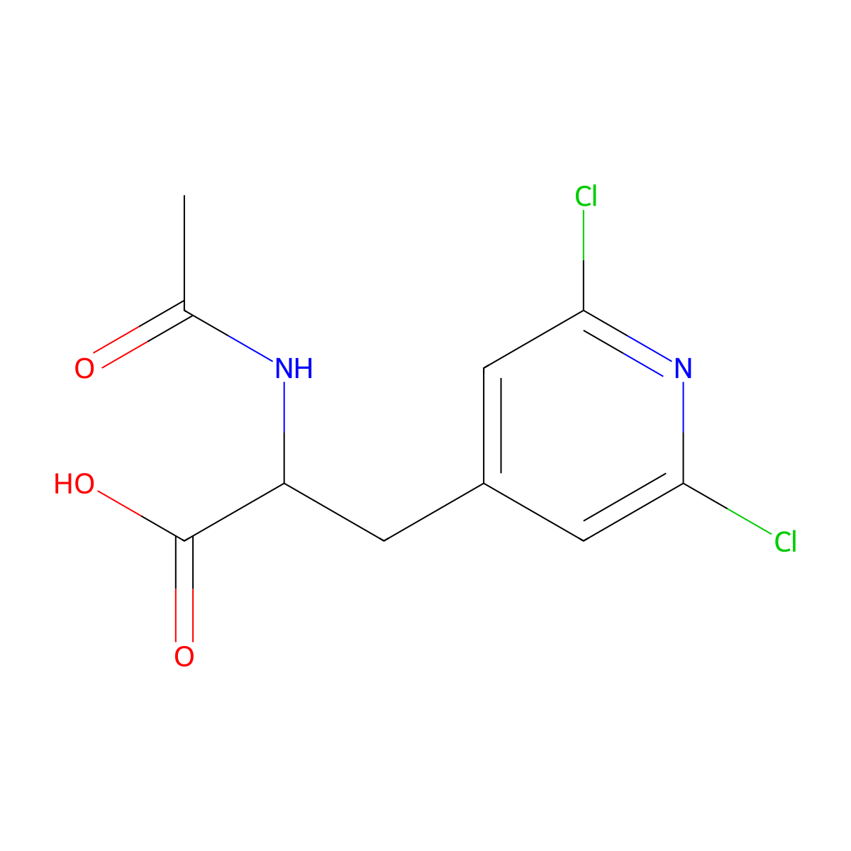 3-(2,6-Dichloropyridin-4-yl)-2-acetamidopropanoic acid molecular structure, CAS 2680619-78-5