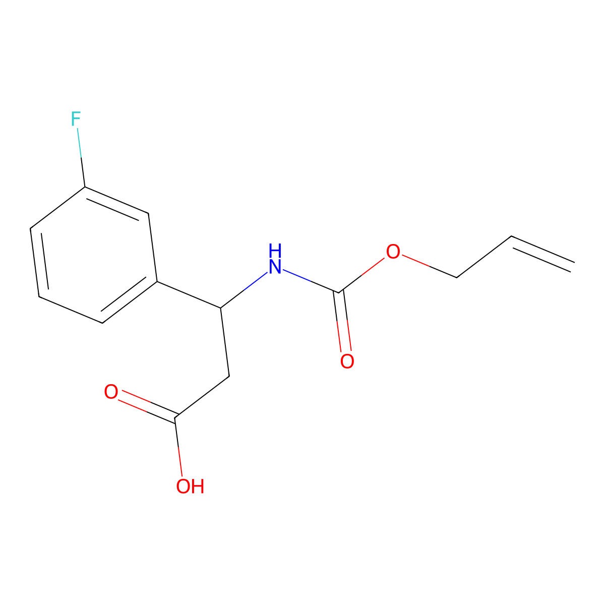 3-(3-Fluorophenyl)-3-{[(prop-2-en-1-yloxy)carbonyl]amino}propanoic acid molecular structure, CAS 2680619-82-1