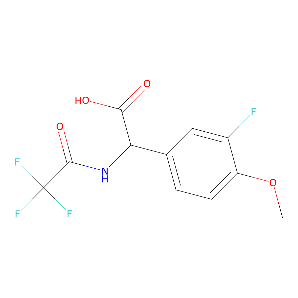 2-(3-Fluoro-4-methoxyphenyl)-2-(2,2,2-trifluoroacetamido)acetic acid molecular structure, CAS 2680619-86-5